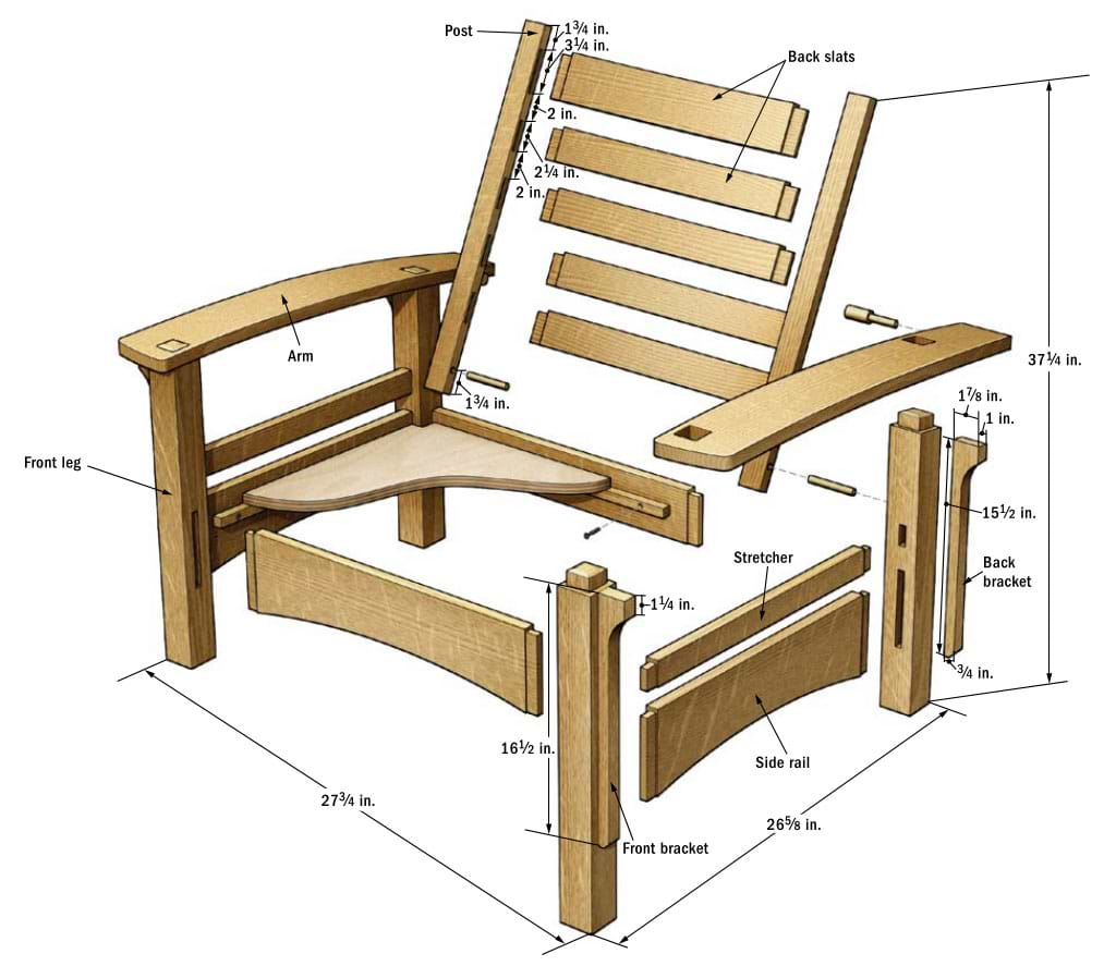 How To Build Arts Crafts Armchair 1000s Diy Wood Furniture