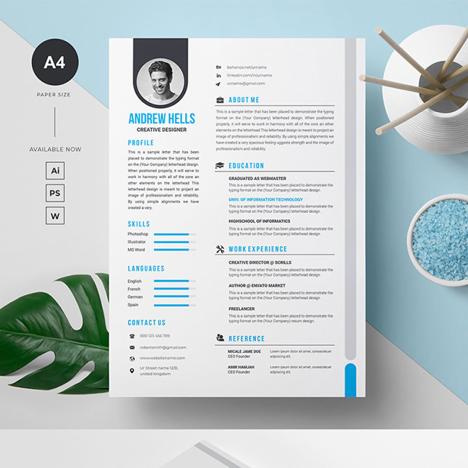 Modern Professional CV Resume Template