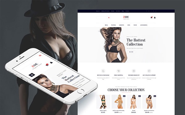 Zoe Fashion Responsive MotoCMS Ecommerce Template